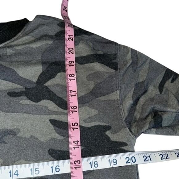 Splendid Womens Camouflage Sweatshirt S Green/Gray Polyester/Spandex Crew Neck L - Picture 8 of 8